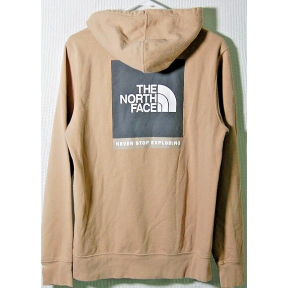 THE NORTH FACE Never Stop Exploring Box Logo Hoodie Sz Small - Tan - Picture 4 of 5